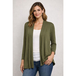 Banana Republic Women’s Olive Green Open Front Cardigan Size L